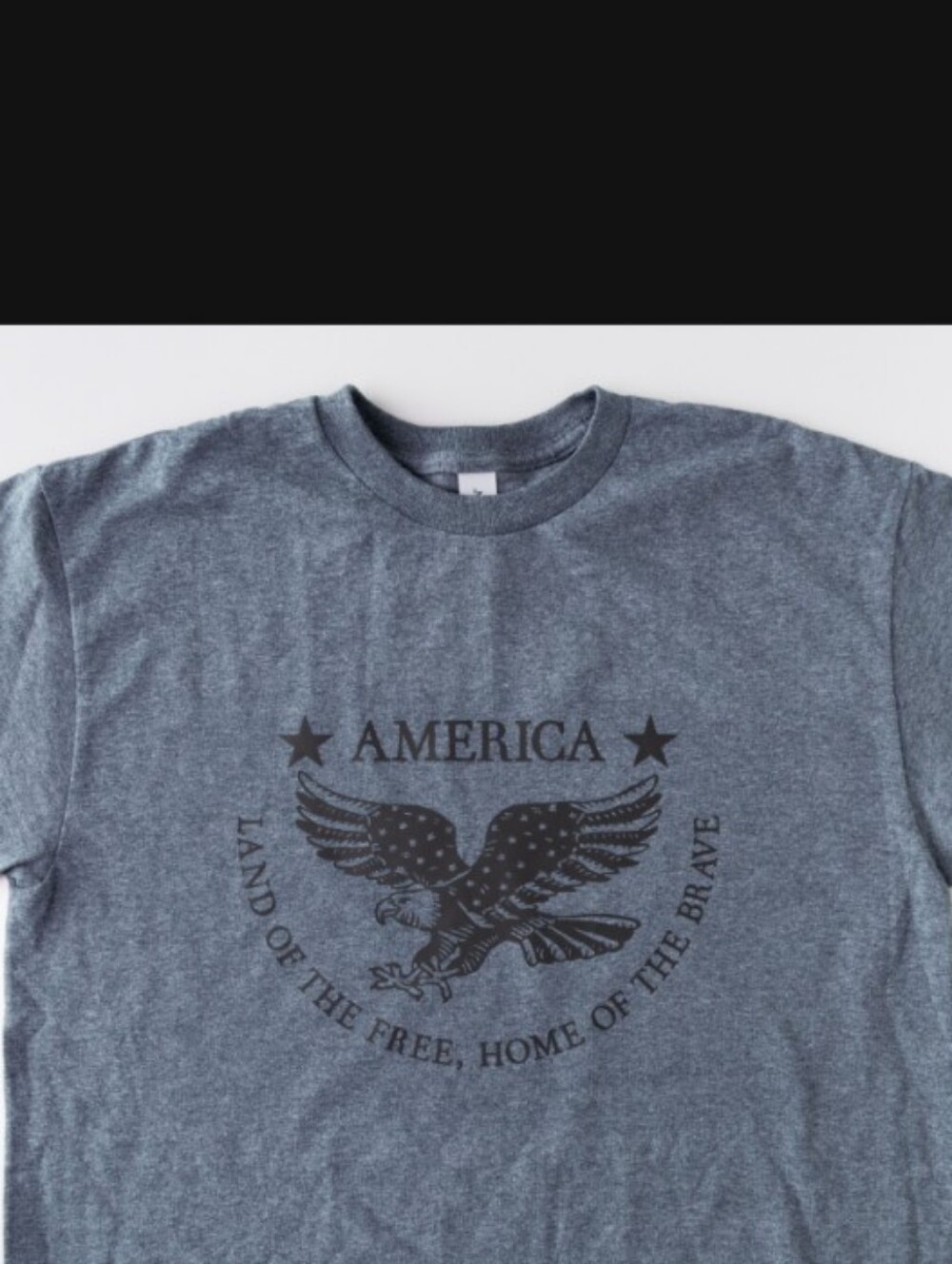 Gildan Gray America Eagle Graphic Short Sleeve Tee